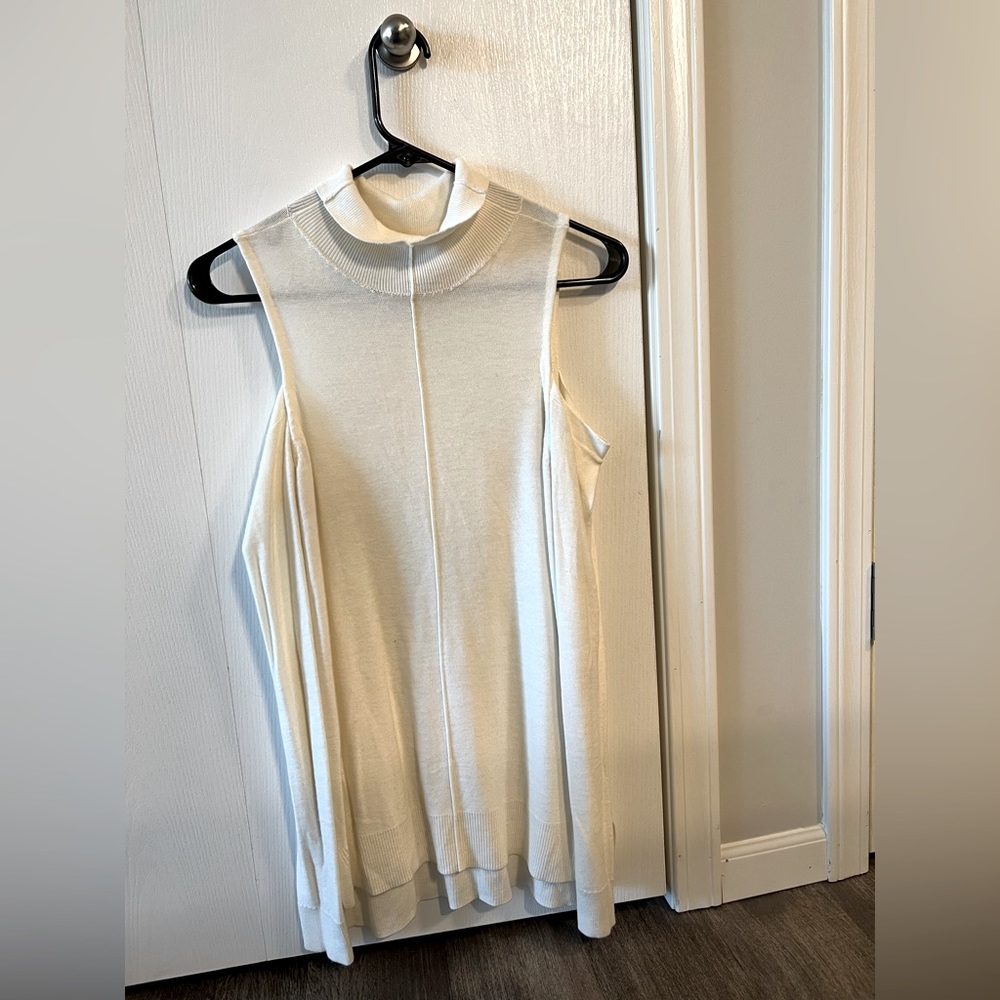 Turtle neck, bare shoulder sweater